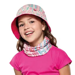 Панама Buff Kids Bucket Hat kumkara multi Білий-Рожевий - мініатюра 2