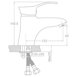 Змішувач для раковини TAU SE-2A145C (9807000) - мініатюра 2
