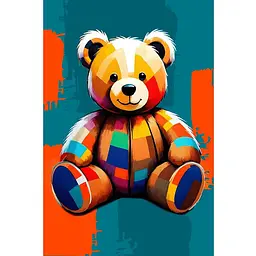 Полотно на ХДФ з контуром Arteo Тeddy Вear 20×30 бавовна акрил
