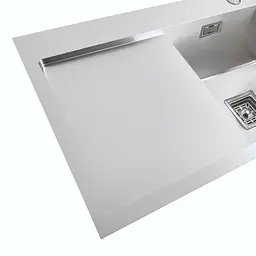 Кухонна мийка Platinum Handmade 780x430x220 R нержавійка (квадратний сифон,3.0/1.0), Нержавіюча сталь - мініатюра 4