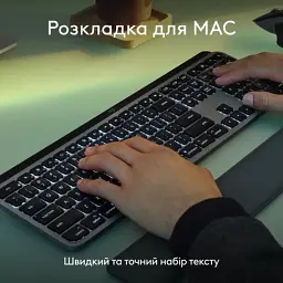 Клавіатура Logitech MX Keys S для MAC Bluetooth/Wireless UA Space Grey (920-011637) - мініатюра 5