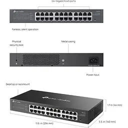 Комутатор TP-Link 24-портовий гігабітний комутатор, ES224G (ES224G) - мініатюра 7