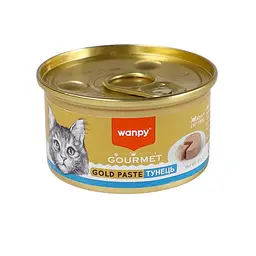 Вологий корм для котів Wanpy Gourmet Gold Paste Tuna консерви Ванпі Тунець паштет, банка 85 г