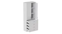 Шафа Анжело Ferrum-decor на 3 полиць з 2 дверима та 4 ящики 1900x700x380 ДСП Біла 16 мм (FRD-105025)