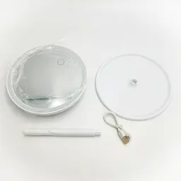 Дзеркало косметичне з Led підсвічуванням та акумулятором для макіяжу кругле 17 см UKC біле - мініатюра 6