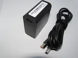 Блок живлення Lenovo 65W ADL65WDA 20V, 3.25A / 5V, 2A чорний, роз'єм bevel USB (косий) мережевий - мініатюра 2