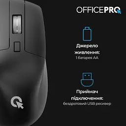 Бездротова миша OfficePro M395B Silent Click Ergonomic Wireless Black (M395B) - мініатюра 12