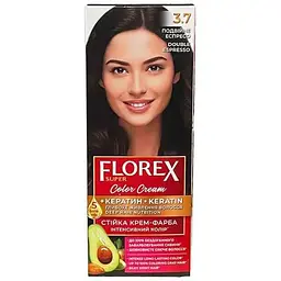 Крем-фарба Florex для волосся КЕРАТИН 3.7 Подвійне еспресо