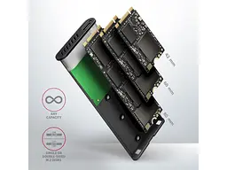 Кишеня для накопичувача AXAGON SuperSpeed+ Raw Box Black (EEM2-SBC) - мініатюра 7