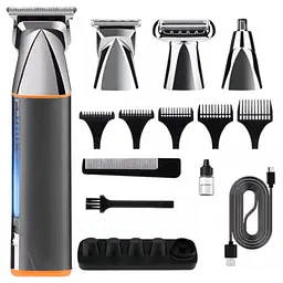 Тример для бороди носа і тіла 9 в 1 DALING PROFESSIONAL HAIR CLIPPER  универсальний тример для стрижки волосся, машинка для стрижки аккумуляторна, набір для стрижки, тример для гоління із захистом від вологи IPX6