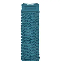 Матрац надувний одинарний Naturehike CNK2550WS019 (65 мм) з мішком для надування Синій