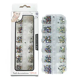 Набір страз для манікюру Aoyasiyue Nail Decoration асорті 12 шт. №4 Хамелеони