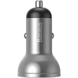 Автомобільний зарядний пристрій Baseus Digital Display Dual USB Car Charger Silver [CCBX-0S] [113777] - мініатюра 4