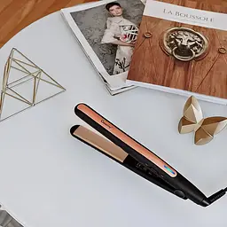 Випрямляч для волосся Geemy GM-2955, 45 Вт, рожевий, з керамічними пластинами - мініатюра 2
