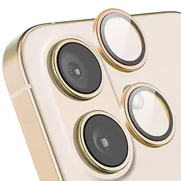 Захисне скло Metal Classic на камеру (у упак.) для Apple iPhone 16 (6.1) / 16 Plus (6.7) Золотий / Gold - мініатюра 2