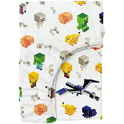Простирадло Cosas на резинці фланель 80х160 minecraft color, зелений (Flannel_MinecraftColor_80x160x20)