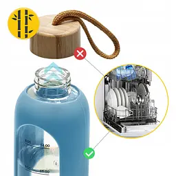 Пляшка для води спортивна 4FIZJO 750 мл скляна Blue (P-5905973404181) - мініатюра 9
