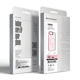 Чехол для Apple iPhone 16e/17e, Uniq MagCase, розовый, противоударный, панель-накладка с MagSafe, ударопрочный TPU+PC, с магнитом MagSafe, поддержка полноценной беспроводной зарядки, ArmorStandart (ARM83871) - мініатюра 6