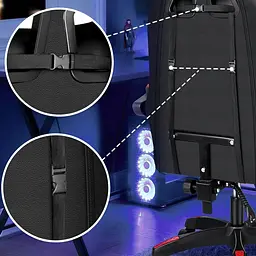 Крісло геймерське Yato Player з підставкою для ніг та масажем Red/Black (100001) - мініатюра 7
