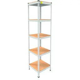 Металевий стелаж Emby Light Series (розмір 1800х450x450мм) 5 полиць ДСП до 100кг Білий