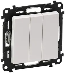 Вимикач 3-клавішний з підсвіткою Valena LIFE 10АХ 250V білий Legrand osv0001986
