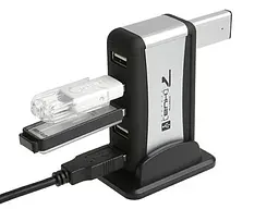 Хаб USB Lapara 7 портов USB 2.0 с блоком питания черный