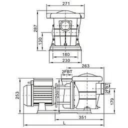 Насос Bridge 2,2 кВт, 38 куб.м/год, 220В, 3 HP - мініатюра 2