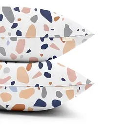 Комплект постільної білизни Cosas євро з простирадлом на резинці GEMSTONES CS15 200 x 220 см (StoneRoseGreyWhite_El-DarkBlue_200) - мініатюра 4