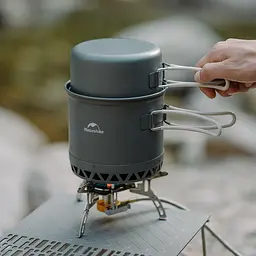 Набір посуду для кемпінгу Naturehike CNK2300CJ0002 алюміній (казанок + сковорода) 1,2 л - мініатюра 2