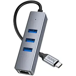 Адаптер Hoco Ethernet HB34 Usb на 4 порти (3 Usb 3.0x3 + RJ45)