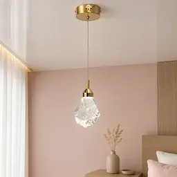 Золотий підвісний LED світильник з прозорим скляним плафоном 2335/1GD Artlight для кухні та спальні - мініатюра 2