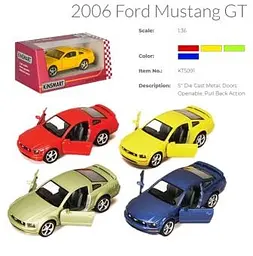 Металева інерційна легкова модель Ford Mustang GT 2006 5", відкриваються двері (В асортименті) - мініатюра 3