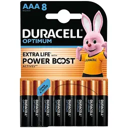 Батарейка Duracell Optimum AAA лужні 8 шт. в упаковці (5015602)