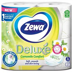 Туалетний папір Zewa Deluxe Ромашка 3 шари 4 рулони (7322540060133)