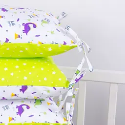 Подушка-борт MirSon Kids Time 18-0001 Hello Dino захисна біла 4 шт. - мініатюра 3