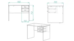 Стіл комп'ютерний Вінсент Ferrum-decor 750x1100x700 ДСП Бетон 16 мм (FRD-104811) - мініатюра 4