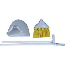 Совок для прибирання Zambak Plastik та щітка з довгими ручками сірий (ZP-129g) - мініатюра 4