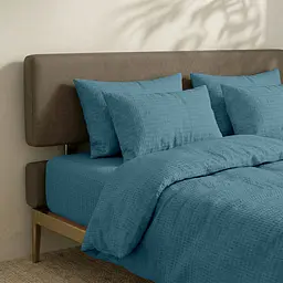 Підковдра полуторна Cosas Azure з текстурованої бавовни 145х210 см (141WaffleCottonSky_145x210q) - мініатюра 2