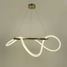 Латунна кільцева люстра з гнучкою LED стрічкою Ø95 см (кільце 60 см) | Арт. JU 22N-600 AB | Line F - мініатюра 2