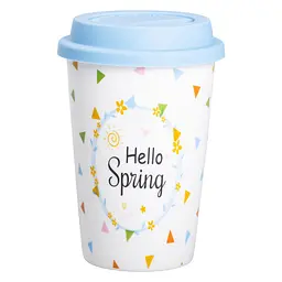 Стакан порцеляновий 420 мл із силіконовою кришкою, hello spring Liling Rongxiang Ceramic RX-N240546HS - мініатюра 11