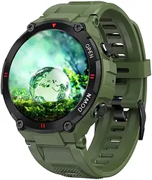 Смарт-годинник Lemfo K22 силіконовий ремінець black green (16359) - мініатюра 2