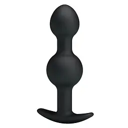 Анальна пробка Pretty Love silicone Anal balls 10.4 см (чорний) - мініатюра 3