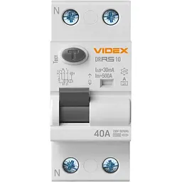 Диференційне реле Videx Resist А 2п 30мА 10кА 40А (VF-RS10-DR2А40) - мініатюра 2
