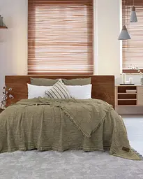 Муслінове покривало Oscar Khaki 240х260 см Saheser pbe0051344 - мініатюра 1