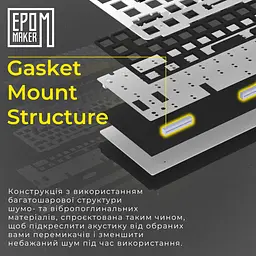 Клавіатура Epomaker Shadow-X Wisteria Linear White механічна бездротова (SHX-W-WL) - мініатюра 17