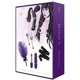 Подарунковий набір Rianne S Ana's Trilogy Set I: помада-вібратор, пір'їнка, затискачі для сосків, пов'язка - мініатюра 8