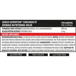 Натуральна добавка Genius Nutrition Curcumin-XT 90 капсул - мініатюра 2