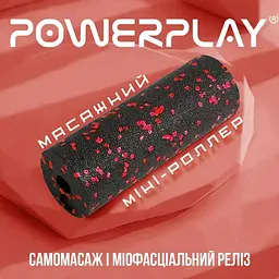 Масажний ролик (роллер) гладкий PowerPlay PP-4346 Mini EPP Foam Roller Чорно/Червоний (15,3x5,3 см) (PP_4346_Red_(15*5)) - мініатюра 3
