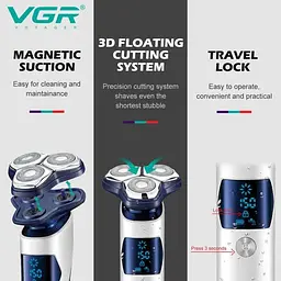 Електробритва чоловіча VGR V-328 ∙ Роторна бритва-шейвер VGR V-328 з LED дисплеєм - мініатюра 5