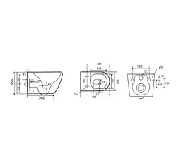 Унітаз підвісний Mixxus Premium Ellipse-0308-T3 система змиву Tornado 3.0 (MP6676) - мініатюра 7